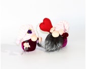 Couple gnomes Soft sculpture doll Scandinavian gnome decor Stuffed textile doll Cool gift set of 2