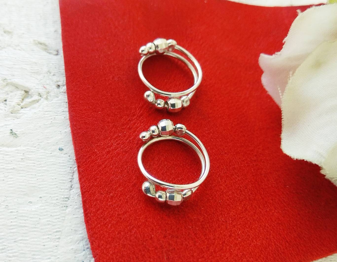 Fake Nipple rings with silver beads | Etsy