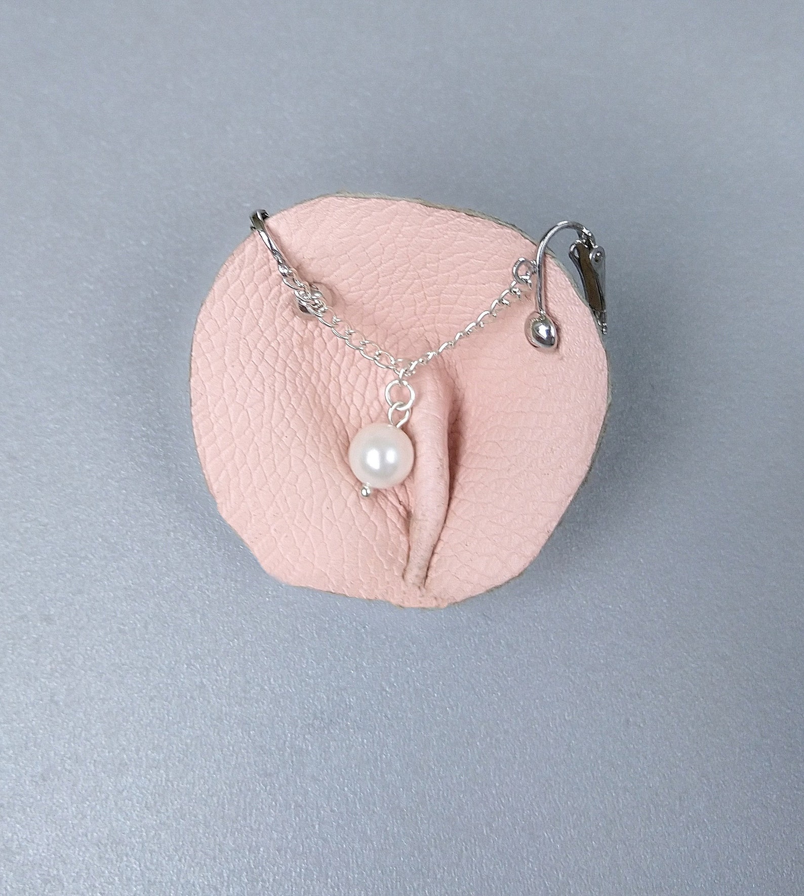 Clitoral Jewellery Faux Piercing With Chain And White Pearl Etsy 