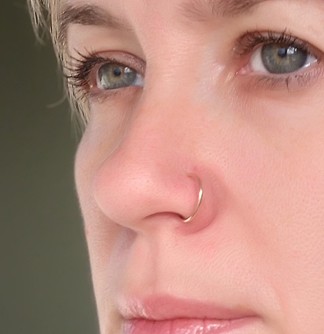 Faux piercing nez 14 K or plaqué sur Sterling Silver septum Etsy France
