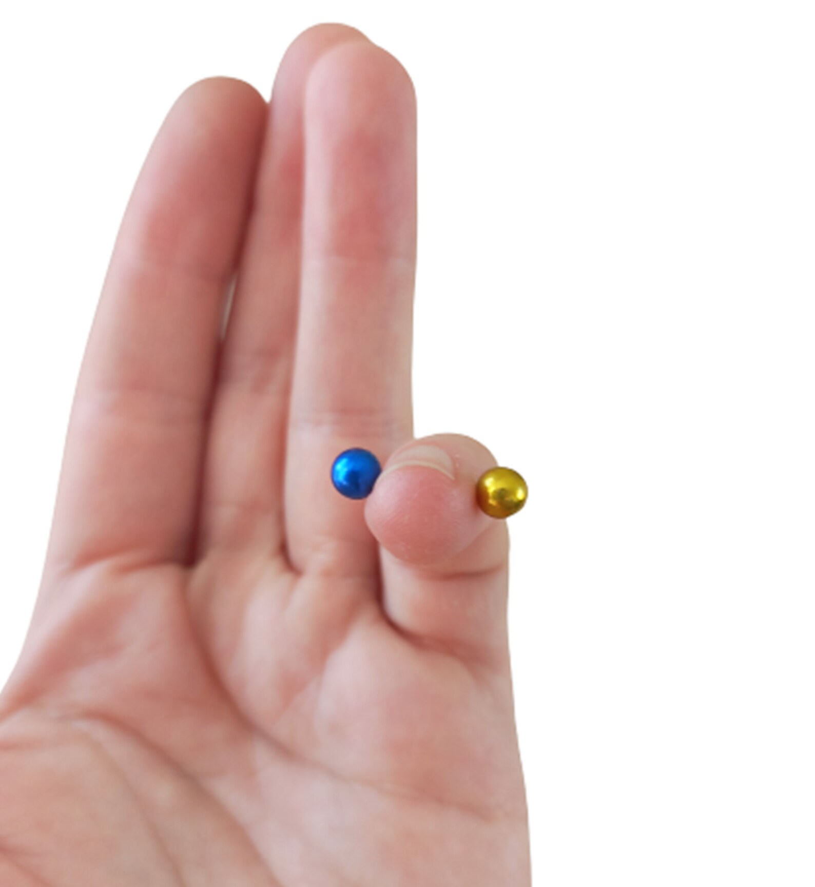 Blue and Yellow Nipple Rings silver Non Piercing Etsy