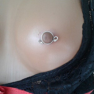 Nipple noose Non Pierrcing Silver Nipple Rings Sterling silver jewelry image 1