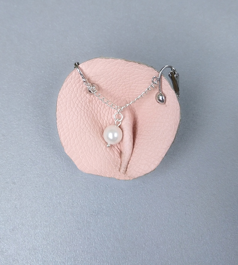 Clitoral Jewellery Faux Piercing With Chain and White Pearl Etsy