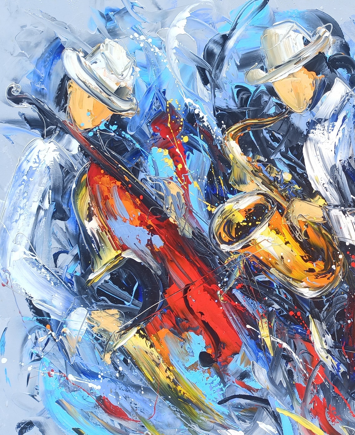 Jazz in Motion 31.5x39.4in Oil/canvas, Ready to Hang Theme of Jazz
