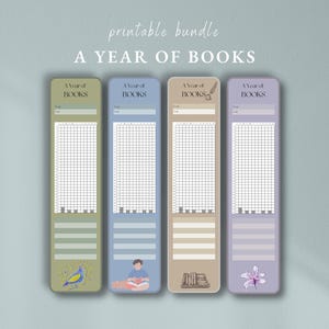 A Year of Books | Bookmark | Reading Tracker | Reading Log | Book Log | Printable Bookmark