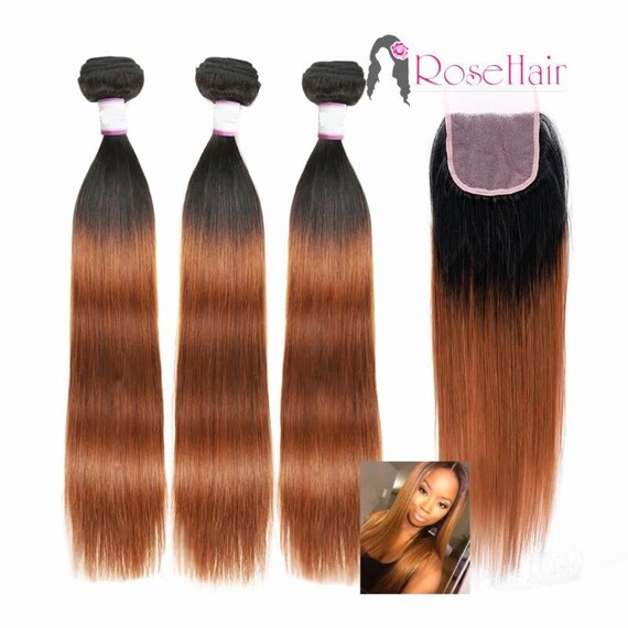 1b 30 Brazilian Virgin Remy Straight Human Hair Weave And Lace Etsy