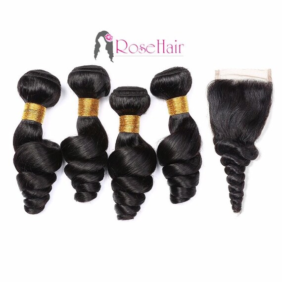 Peruvian Virgin Remy Loose Wave Human Hair Weave And Lace Etsy