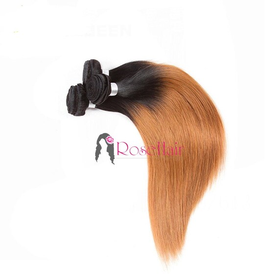 Ombre 1b 30 Peruvian Virgin Remy Straight Human Hair Weave Etsy