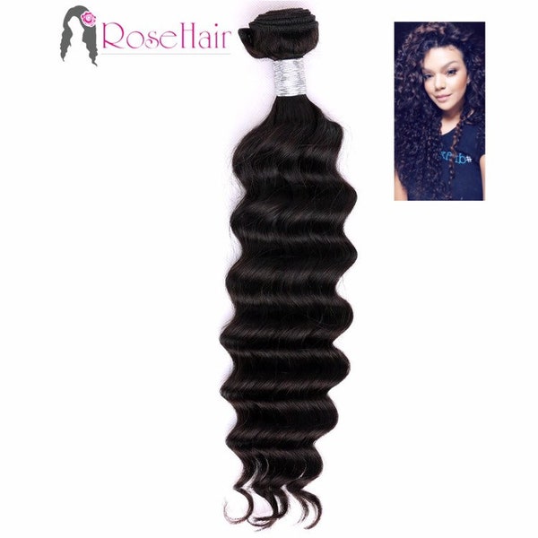 Deep Wave Virgin Remy Brazilian Human Hair Weave Bundle – Grade 12A - 1 Piece/100g