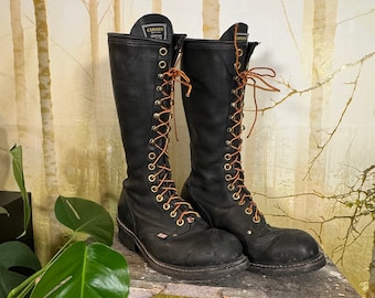 Vtg Carolina Men s Size 9 W Pole Climber Linesman Tall Boots USA 16 Tall Mint Etsy