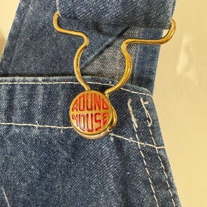 Vintage Round House Denim Overalls, Dark Wash, 35x29