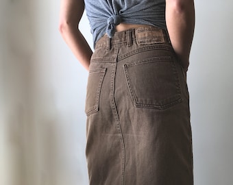 vintage brown jean skirt by Jaxi's Classic! 11/12