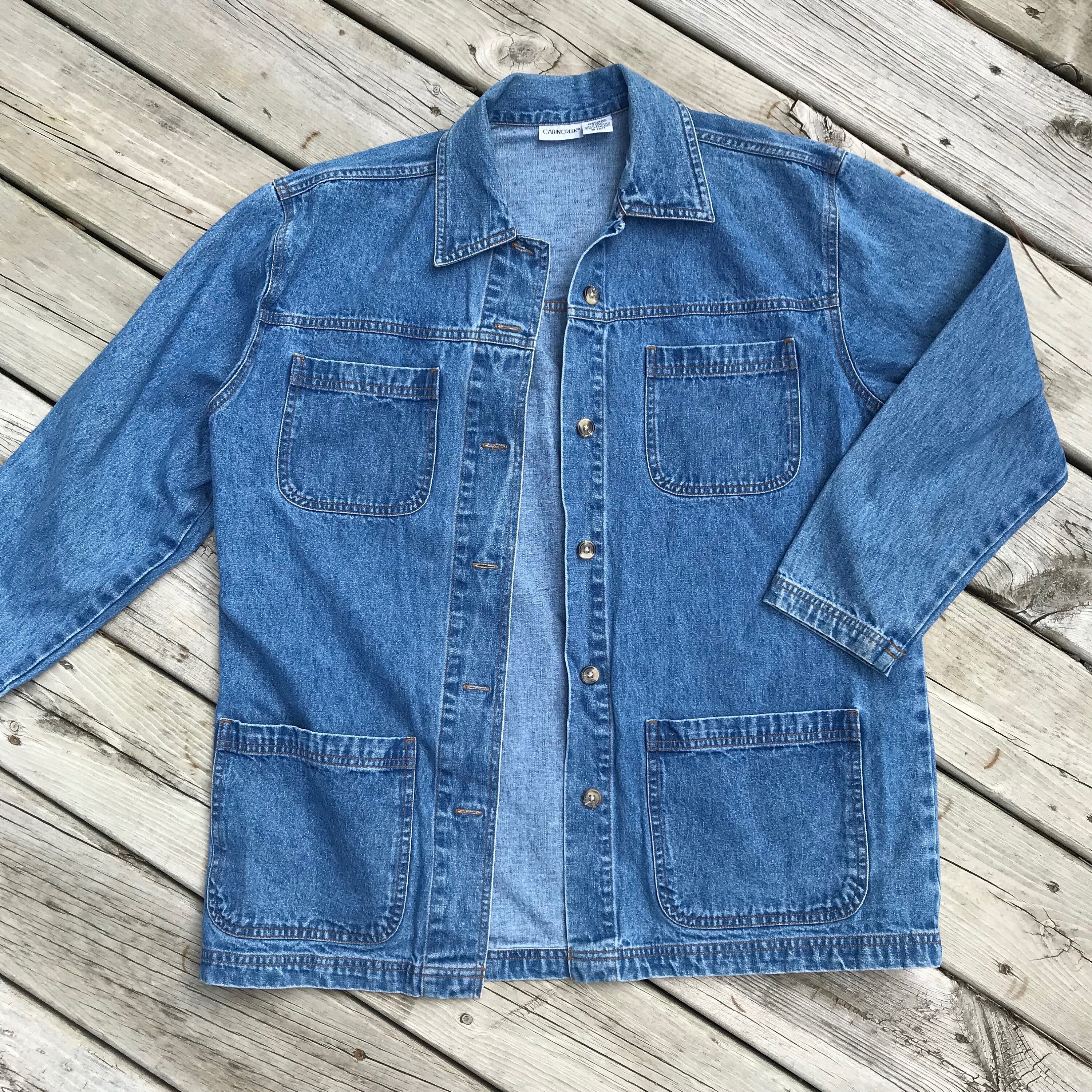 90 S Cabin Creek Denim Chore Coat Medium Wash Etsy