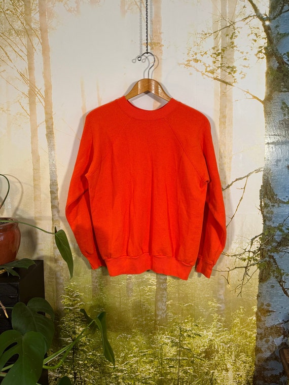 1960s hunting orange raglan sweatshirt, Soft cotto