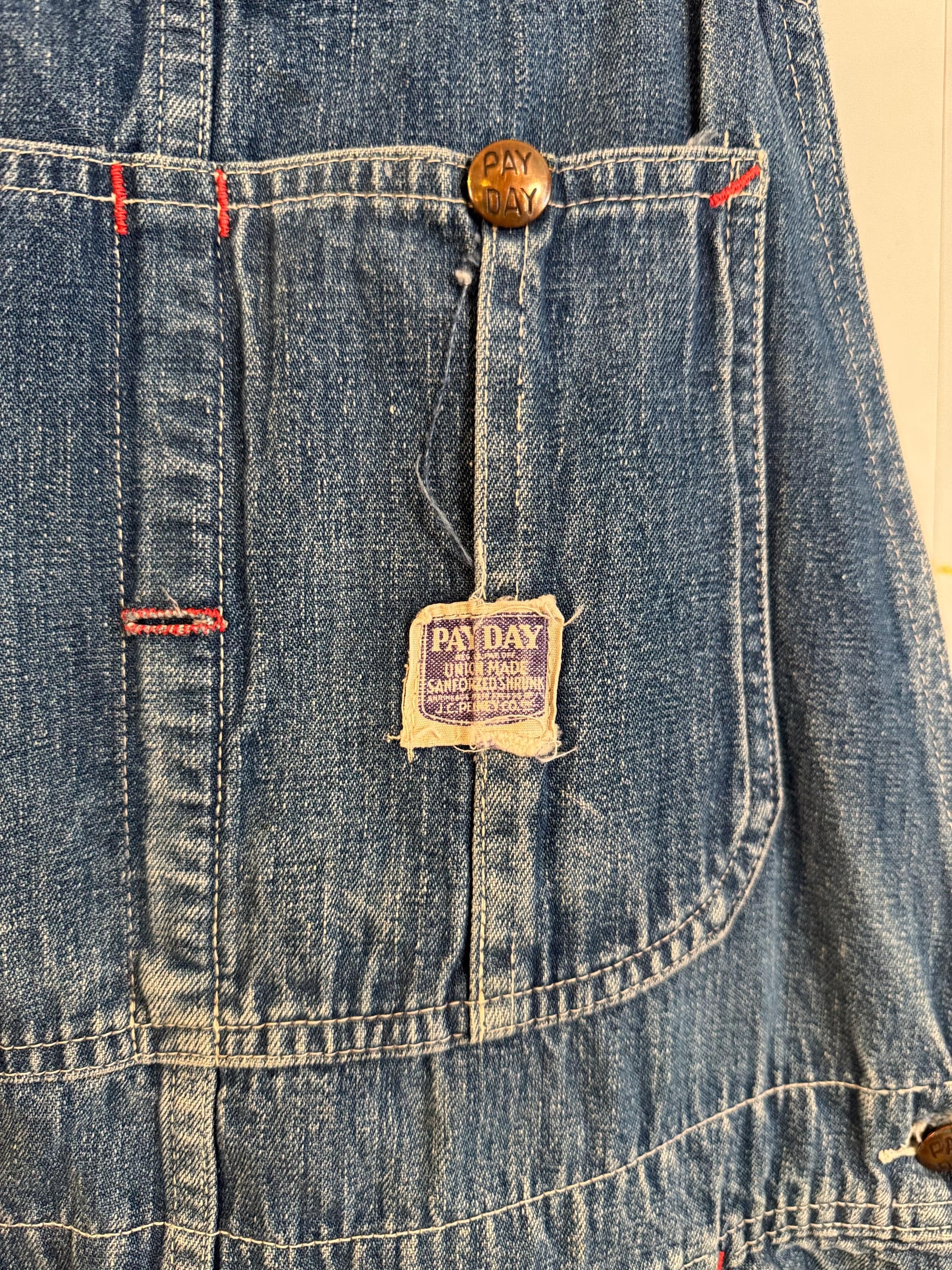 Vintage 1940s Pay Day Denim Overalls, Union Made Workwear - Etsy