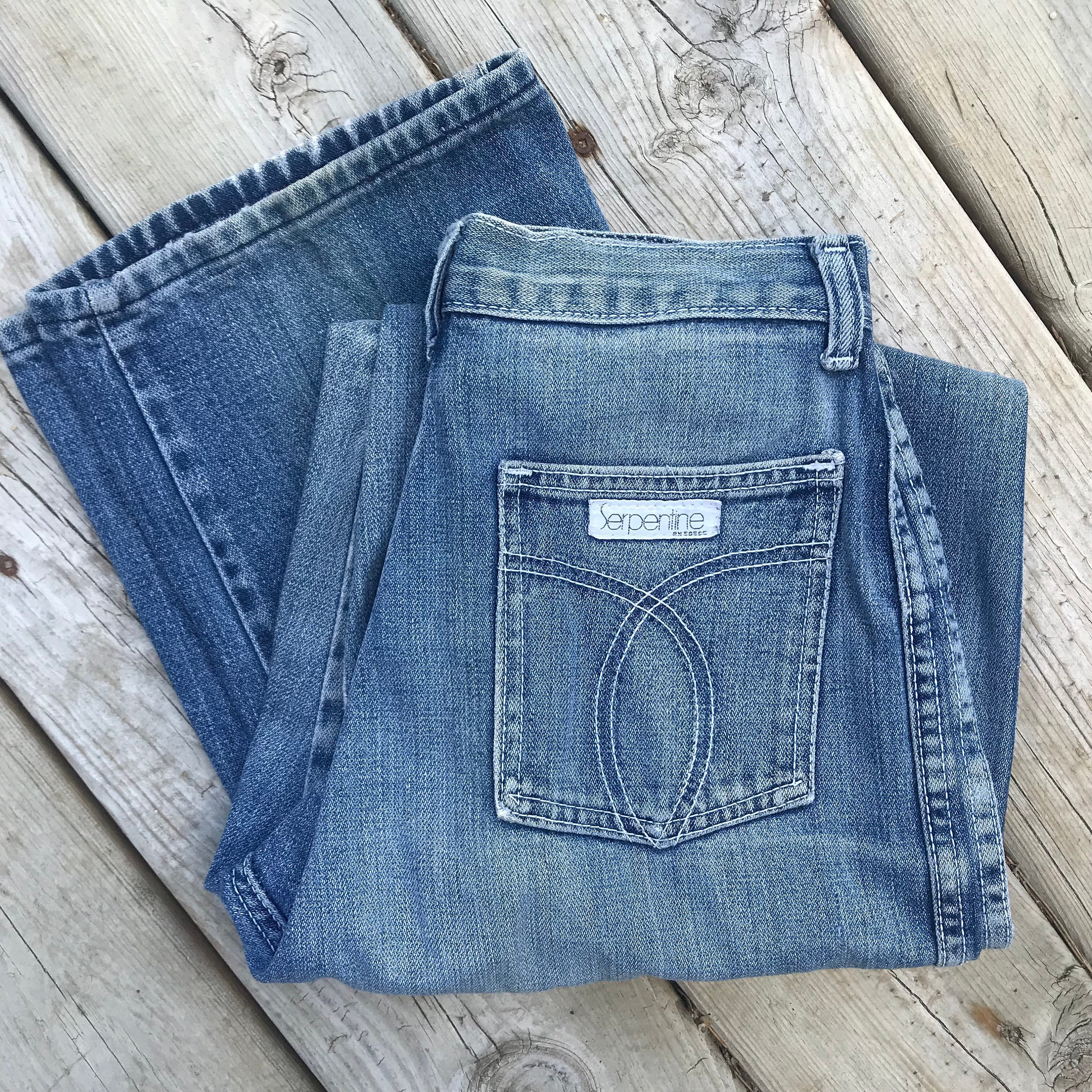 70's Serpentine Jeans High Waist Light Wash Straight - Etsy