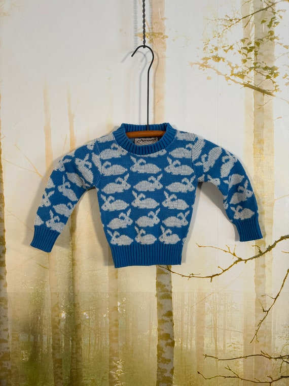 Sz 3T 70's Amana Woolen Mills Bunny sweater, made… - image 2