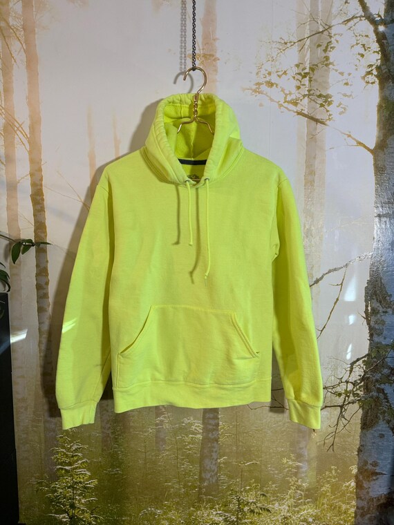 Vintage Neon Yellow Fruit of the Loom Hoodie, Size S - Etsy