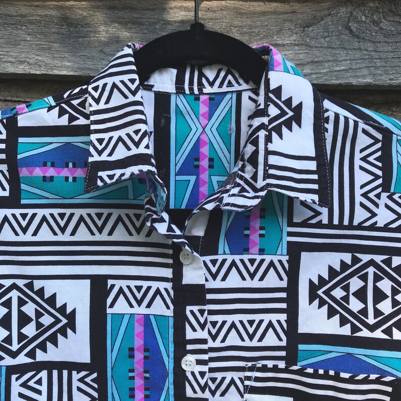 Vtg Rodeo shirt southwesterngeometric pattern SM