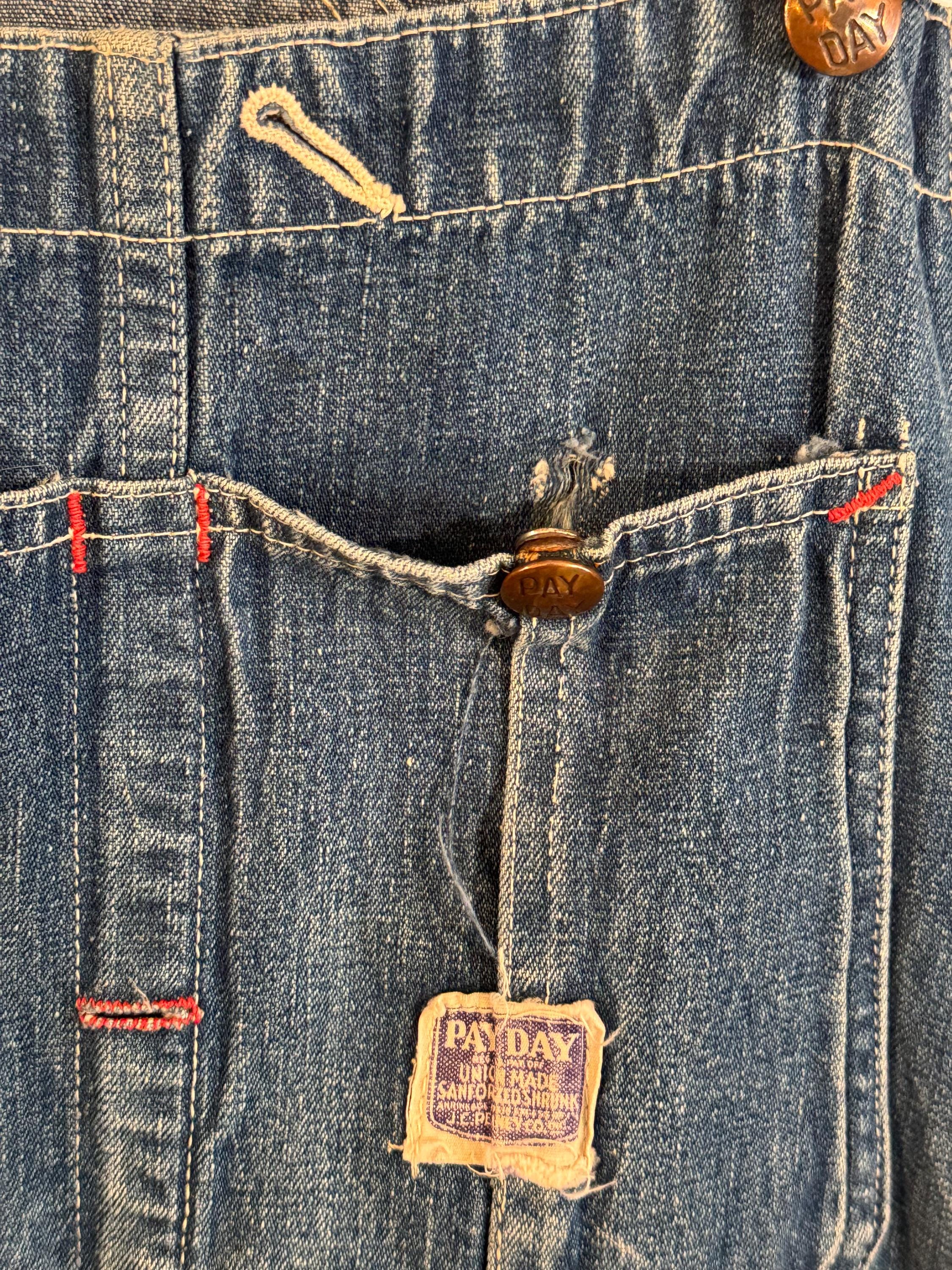 Vintage 1940s Pay Day JC Penney Denim Overalls, Vintage