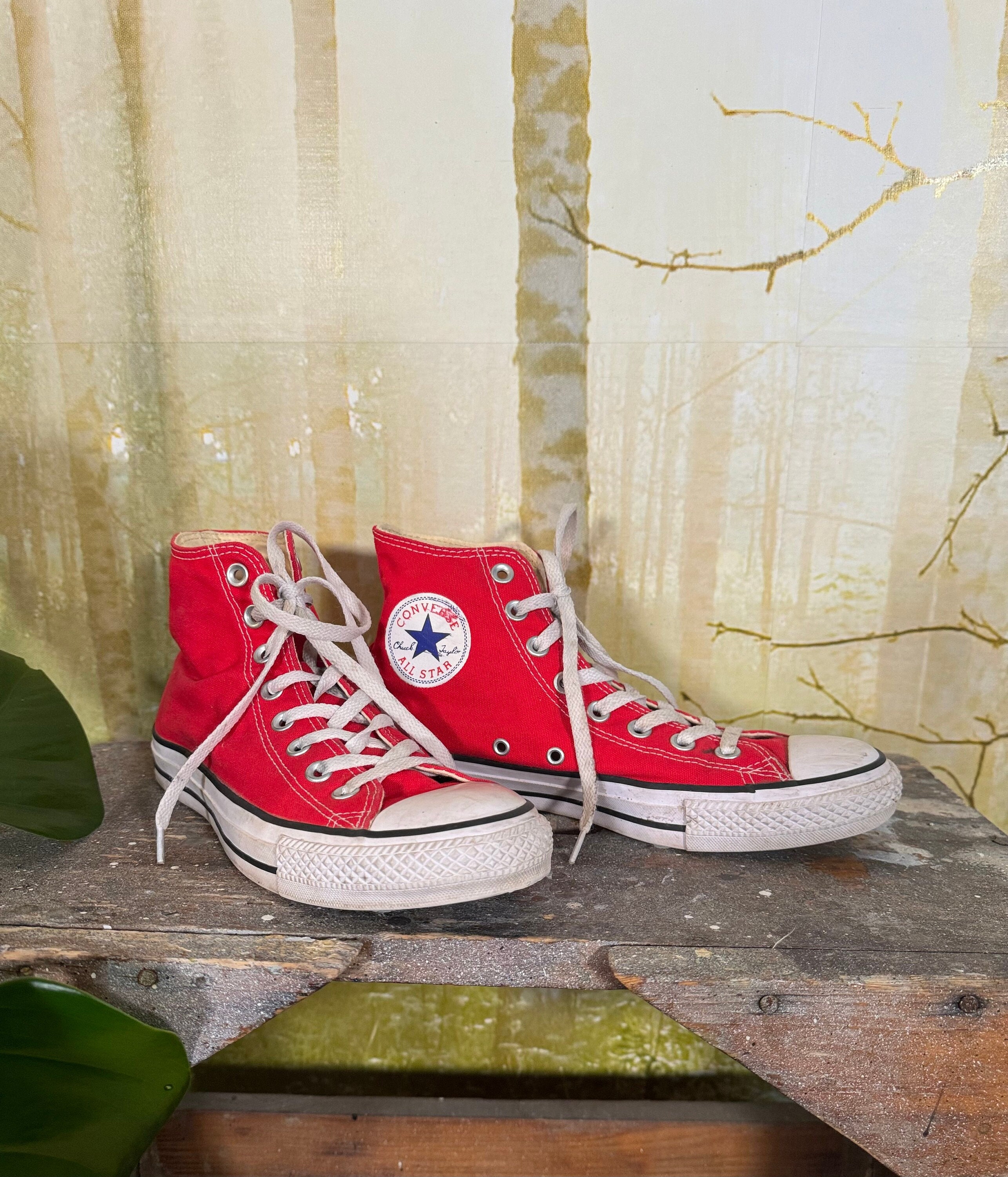 Red Converse All Star High Tops Sz W9 M7 EUR40 GUC Etsy