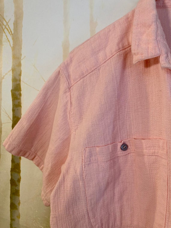 90's Sudden Impact Light Pink cropped boxy blouse… - image 4