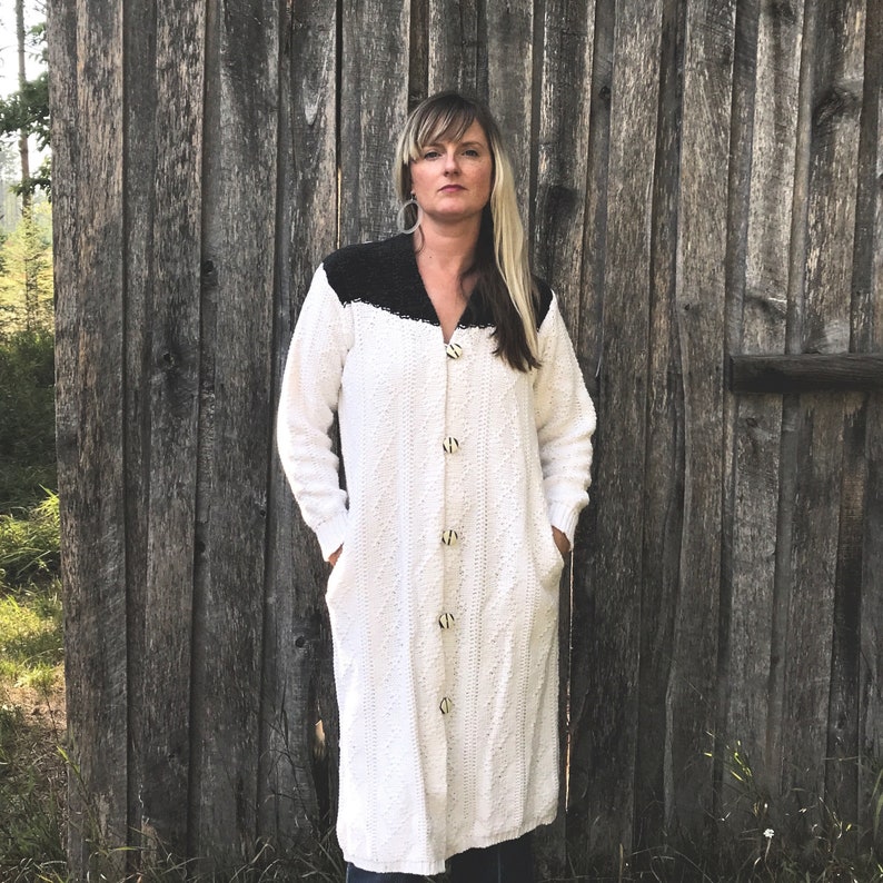 Custom Made Full Length Cotton Duster Sweater By Pawaneh