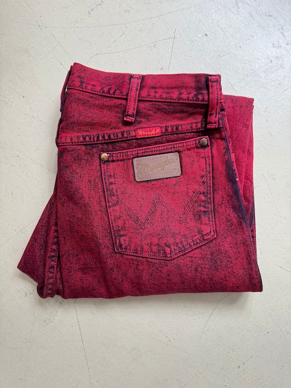 33x32.5,  90's Vtg Red Stone wash/acid wash Wrang… - image 1