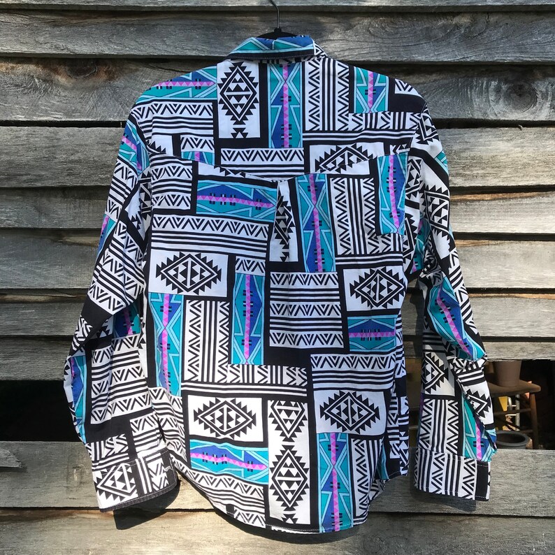 Vtg Rodeo shirt southwesterngeometric pattern SM