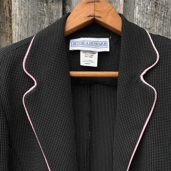 Vtg Jessica Howard 2-piece skirt and blazer, black