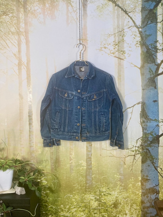 70s Lee Denim Jacket, Dark Wash Cotton, XS - Etsy