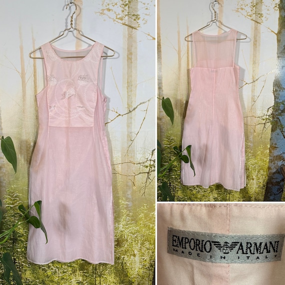 Vtg Emporio Armani sweet sixteen dress, soft pink… - image 1