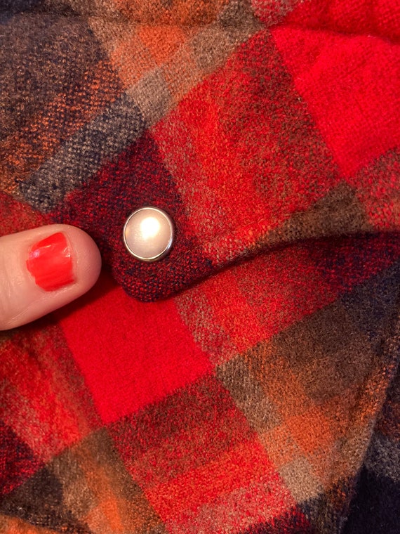70's Pendleton Western wear, wool pearl snap plai… - image 5