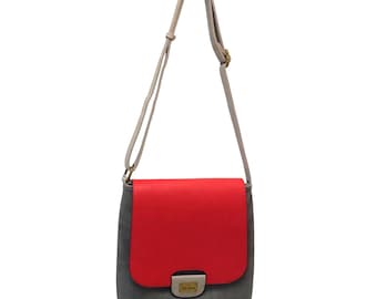 Liz Soto Grey Red Beige Shoulder Crossbody Bag New