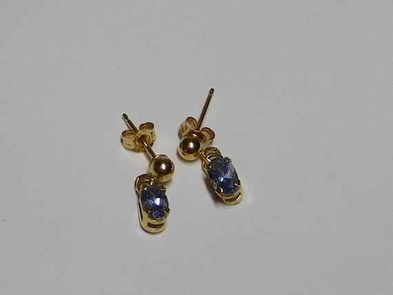 14k Blue Tanzanite Earrings Childs Small - image 3