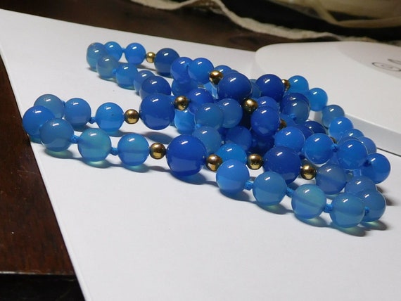 31 inch length Dyed Blue Chalcedony Quartz 8.0 mm… - image 7