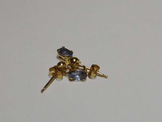 14k Blue Tanzanite Earrings Childs Small - image 1