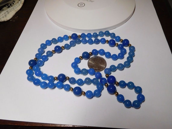31 inch length Dyed Blue Chalcedony Quartz 8.0 mm… - image 8