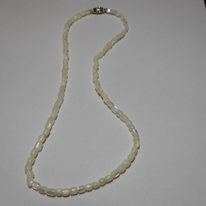 Choker Necklace 15 1/2 inch Natural Mother Of Pearl Shell Bead Strand