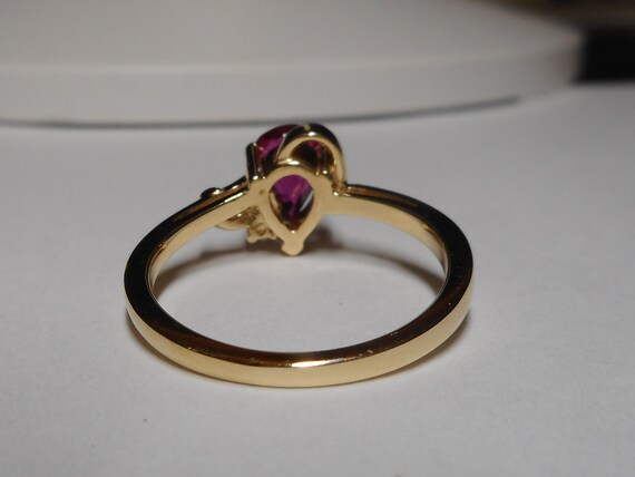 Ruby Gemstone Diamond Ring Size 7 - image 4