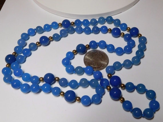 31 inch length Dyed Blue Chalcedony Quartz 8.0 mm… - image 1