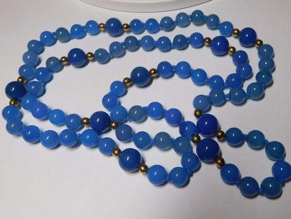 31 inch length Dyed Blue Chalcedony Quartz 8.0 mm… - image 6