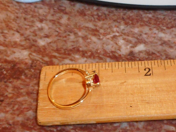 Ruby Gemstone Diamond Ring Size 7 - image 9