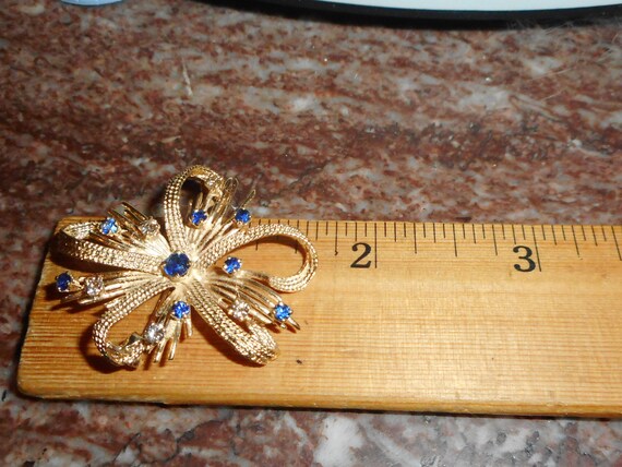 14k Pendant Diamond Sapphire Brooch Pin Pendant - image 3