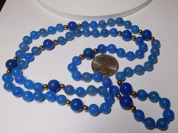 31 inch length Dyed Blue Chalcedony Quartz 8.0 mm… - image 4