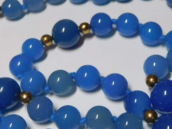 31 inch length Dyed Blue Chalcedony Quartz 8.0 mm… - image 5