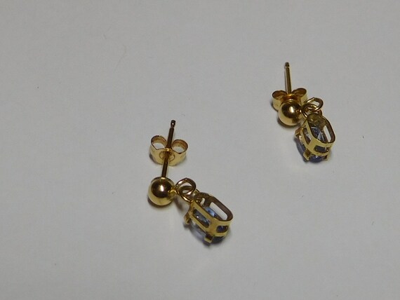 14k Blue Tanzanite Earrings Childs Small - image 2