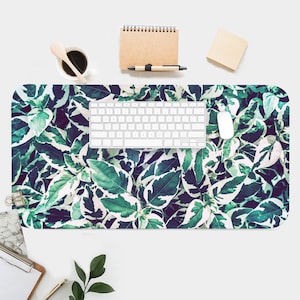 Hosta Leaf Desk Mat, Plant Desk Accessory, Cute Workspace, Trendy Workspace, Trendy Desk, Boho Desk, Cute Desk Topper, Pretty Desk Pad