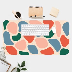 Abstract Spots Pattern Desk Mat, Desk Accessory, Cute Workspace, Trendy Workspace, MCM Desk, Boho Chic, Cute Desk Topper, Desk Pad