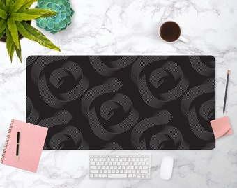 Illusion Spiral Print Desk Mat, Workspace Topper